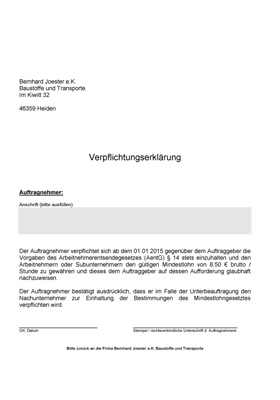 Verpflichtungserklärung Min